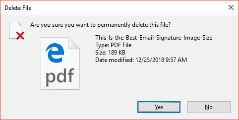 Don't you mean, '...want to delete this file permanently'? Maybe not.